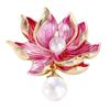 Dámská brož Tvar lotosového květu Umělý perlový dekor Kontrastní barva Realistický květ High-End luxus
