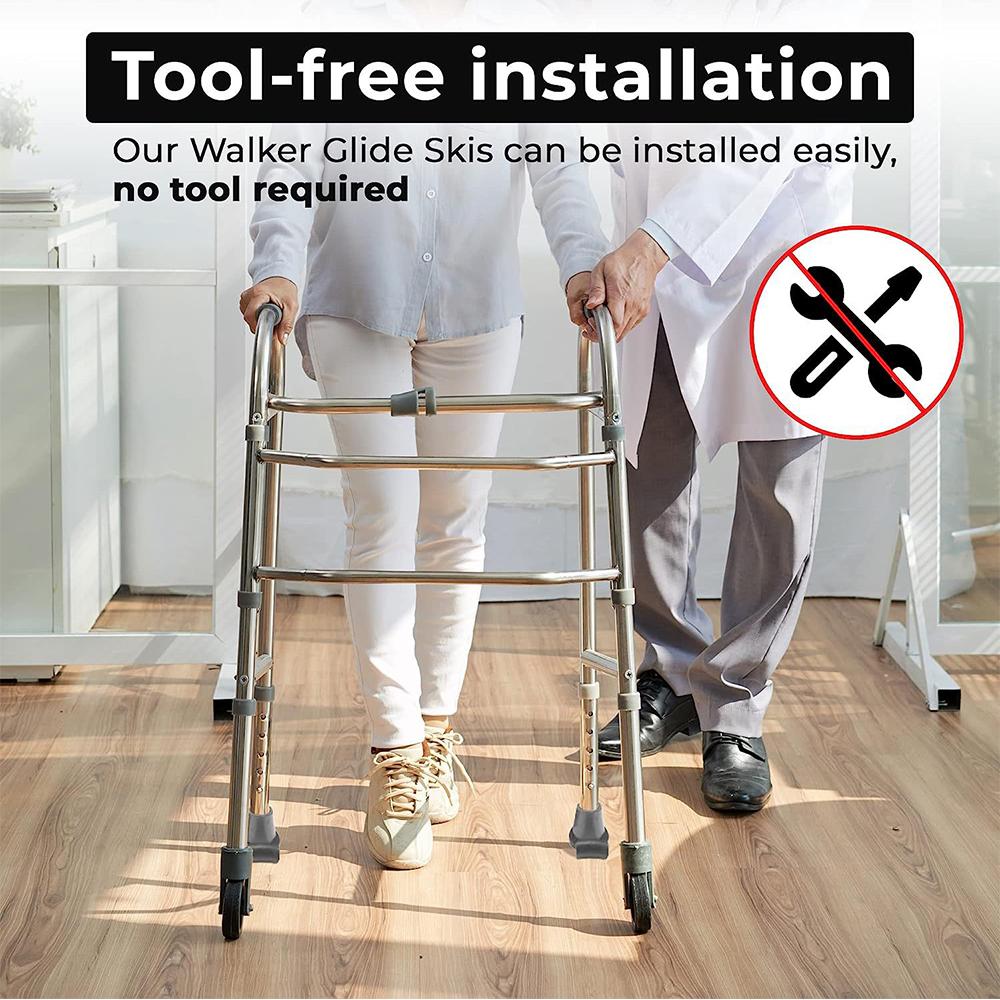 Walker Glide Skis Replacement Glide Caps Heavy Duty Walker Assist Accessories