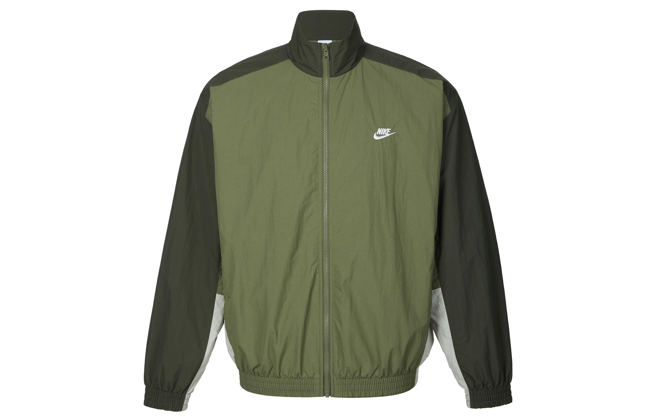 Nike Jackets Men s Olive Green Stand Collar Moderate Other HQ6110-222 XL