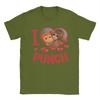 Unisex I Love Punch Cute Baby Monkey Heart T Shirt  Pure Cotton Tops Funny Short Sleeve Round Collar Tees Gift Idea TShirt