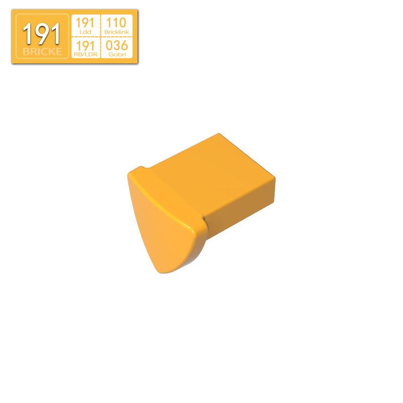 

BRICKE 35463 Smooth 1x1 Building Block with Studs, LEGO Compatible MOC Accessory Single Piece темно-жовтий колір