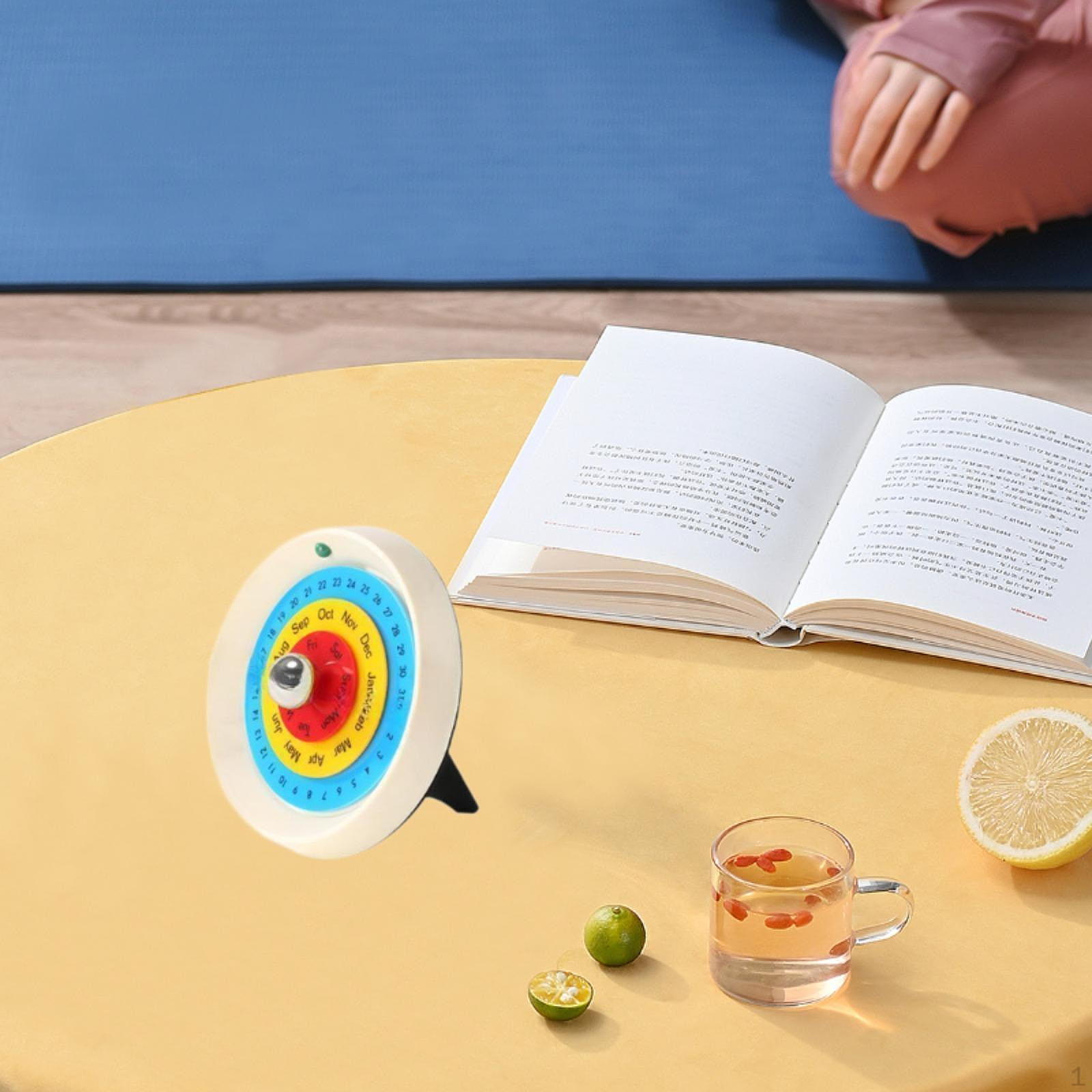 

Дисковый календарь для настольного использования Дата Неделя Месяц Дисплей Домашний Офис Подарок бежевый