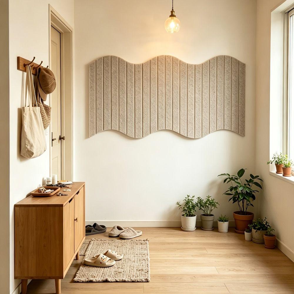 Does Not Hurt Wall Felt Board Vertical Ribbed Texture Photo Wall Sticker Dormitory Decoration