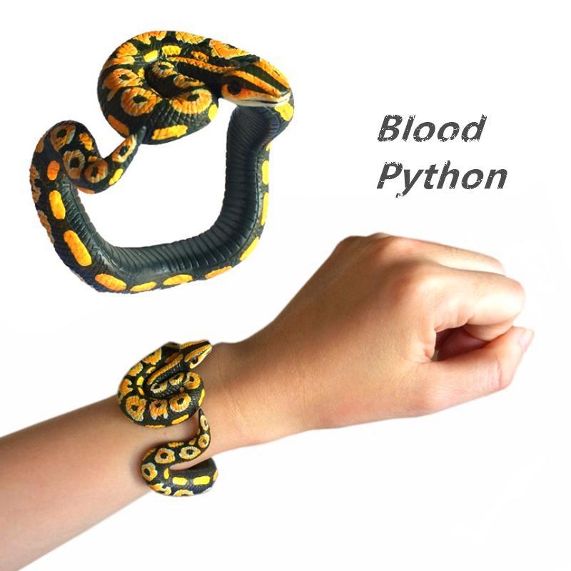 Snake Python Bracelet Simulation Animal Model Figure Plastic Fun Prank Gift for Kids Educational Children's Boys Girls Toys