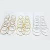 6Pairs/Set Fashion Circle Hoop Dangle Earrings Pendant for Female Daily Outfits