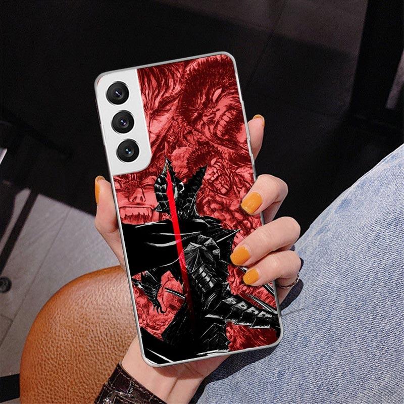 Schwarz Weiß G-Guts B-Berserks Phnoe Hülle für Samsung Galaxy S26 S25 Edge S23 S24 Ultra S22 Plus S21 S20 FE Einzigartige Hülle Weiches Coq