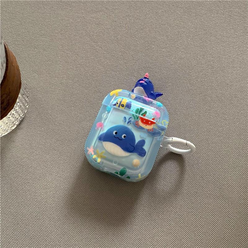 Stereoscopic submarine crab dolphin for AirPods pro1 apple bluetooth wireless headset cover soft 1/1/1 generation