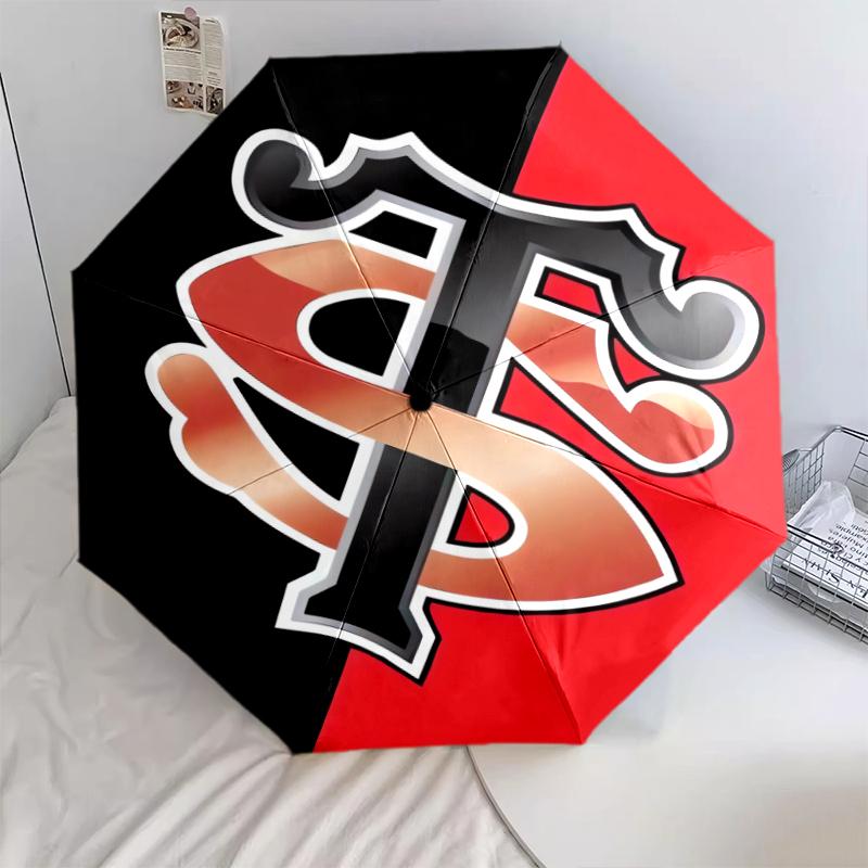 

1 PC Automatic Folding Umbrella -Stade Toulousain Pattern, Portable & Foldable Design with 8 Ribs, Christmas Birthday Gifts Q0034