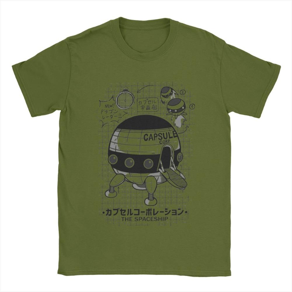 T-shirt da uomo Capsule Company Astronave Divertente 100% Cotone Maniche Corte T-shirt Anime DBZING T-shirt Girocollo Top Idea Regalo