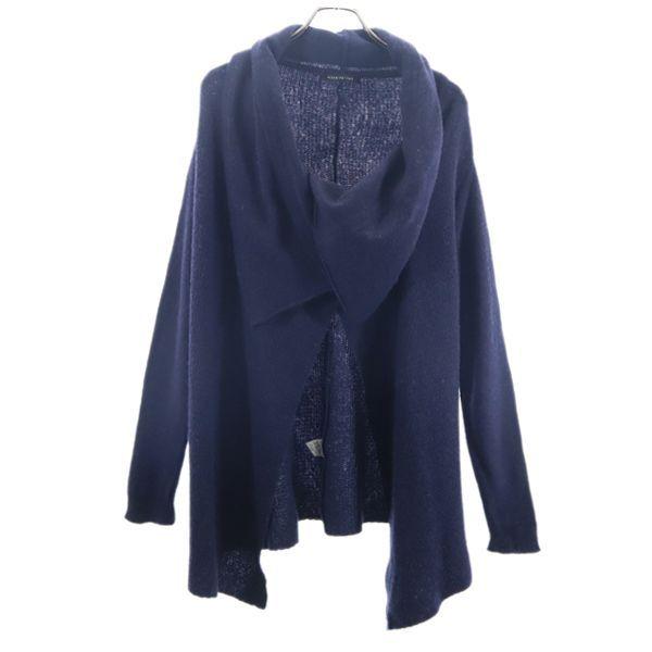 

mizuiro ind шерстяной жакет с драпированным воротом темно-синий система женский б/у