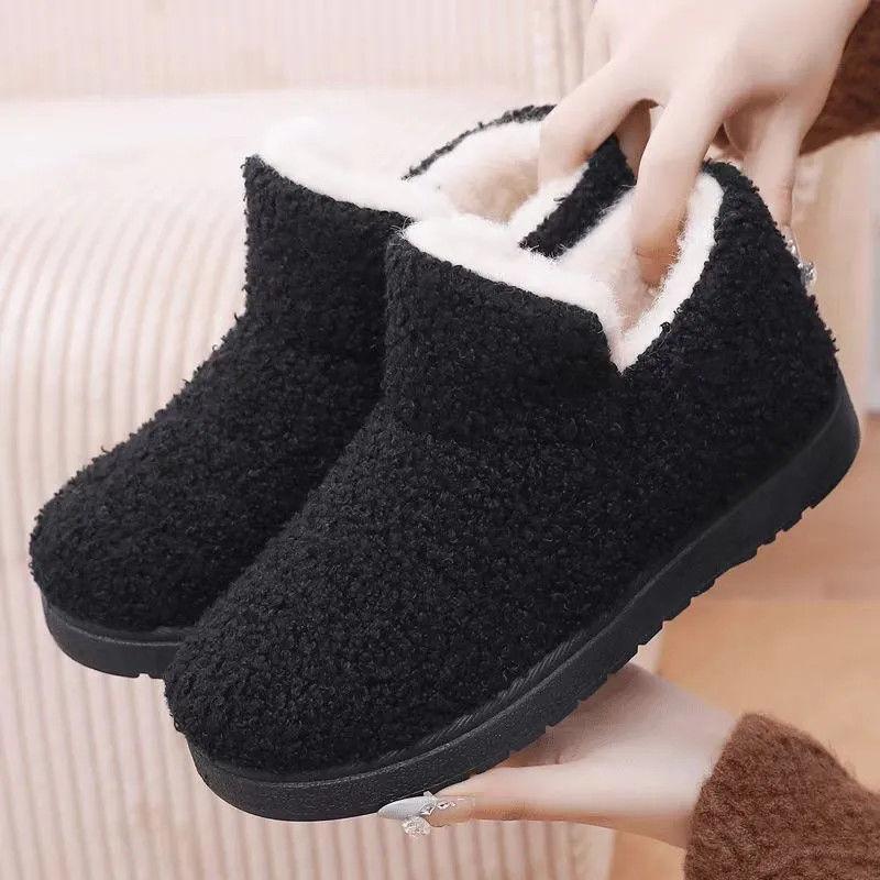 Winter new warm thickened piled comfortable high top fluffy shoes cotton shoes