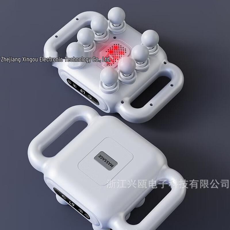 Portable 8-Head LCD Fascia Gun with Heat Therapy