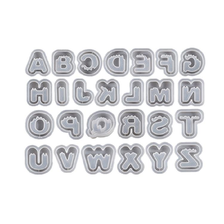 Letter Keychain Mold with Hole Keyring Pendant for Birthday Gift Jewelry Making