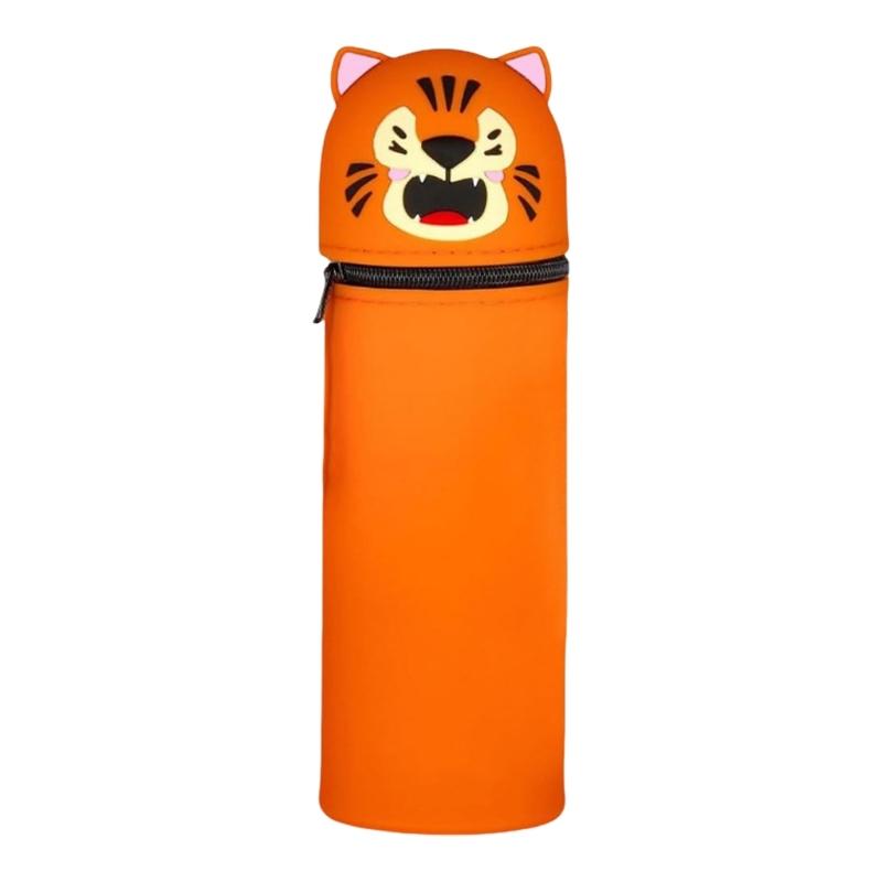 Telescoping Pencil Case Big Capacity Expandable Pen Pouches Soft Silicone Pen Bag Standing Pen Case for Kid Student