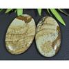 139Cts. 2Pcs Natural Picture Jasper Oval Cabochon Gemstone 28X49-31X50MM A-124