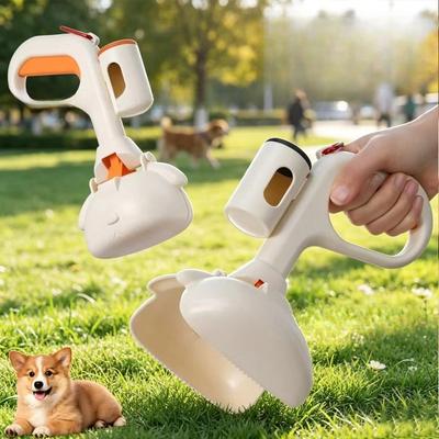 Portable Dog Poop Scooper for Outdoor Walking Pet Waste Pick Up Tool with Poop Bags Sanitary Cleaning Supplies for Small Dogs