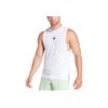 Adidas Solid Color Outdoor Casual Sports Round Neck Moisture Wicking Training Fitness Vest Men Vests White IS3795