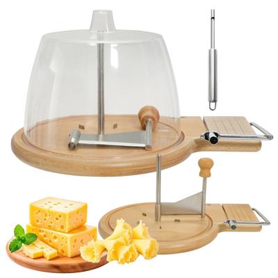 Cheese Curler Wheel Slicer Stainless Steel Cheese Shaver Cutter Hard Cheese Chocolate Beech Wood Base Flower Maker Tool