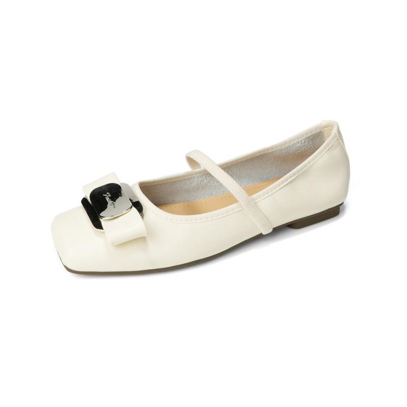 

Балетки с квадратным носком на мягкой подошве для женщин, плоские туфли 43 абрикосовый