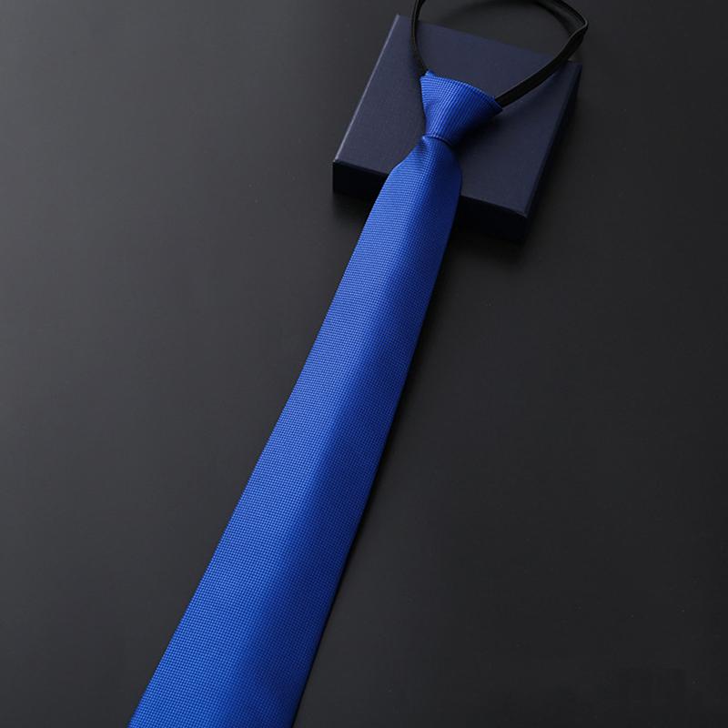 Elegant 8Cm Lazy Ties Blue Black Red Striped Men Shirt Business Dress Zipper Tie Neckties Accessories Wedding Groom