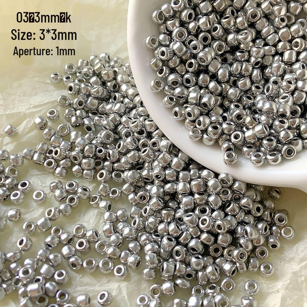 Perline di Rocaille Premium da 3mm Elettrolitiche Oro e Argento per Creazione di Gioielli Fai da Te