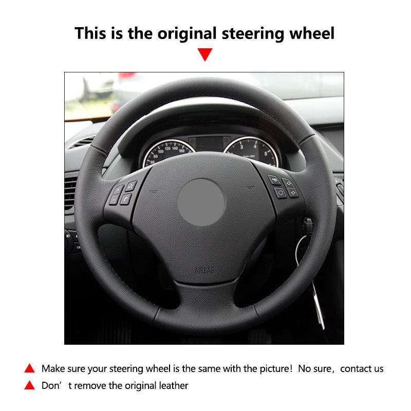Hand-Braids Car Steering Wheel Cover Microfiber Leather Trim For BMW 3 Series E90 Sedan E91 Touring 2005-2011 X1 E84 2010-2013