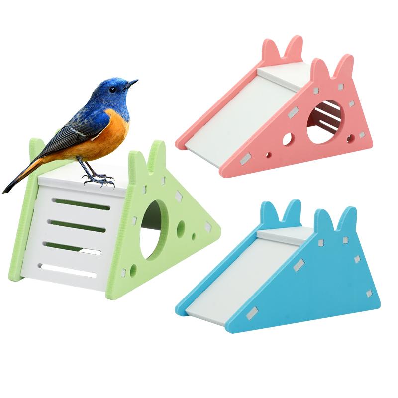 Bird Slide Toy Hamster Hideout House Parrot Cage Accessories Guinea Pig Wooden Cave Slide with Stairs Toy Small Pet Supplies