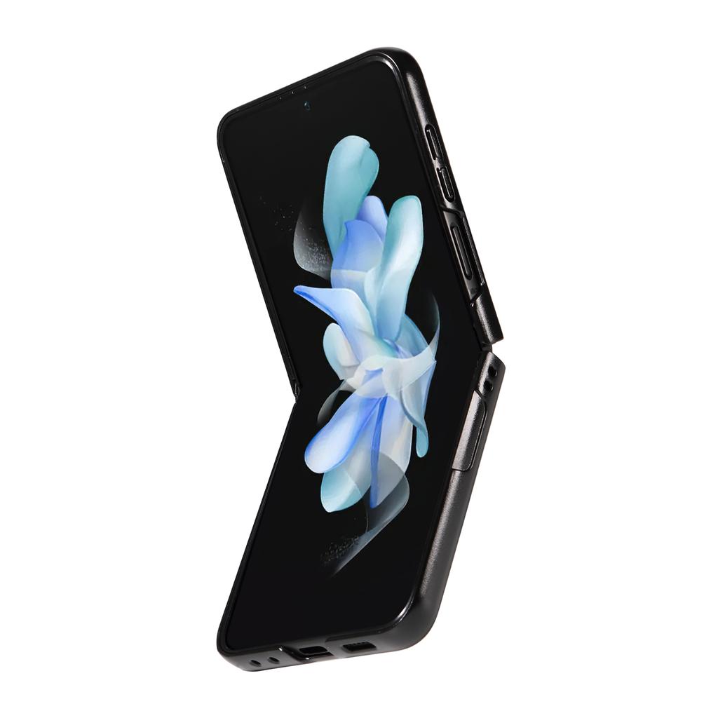 Für Samsung Galaxy Z Flip5 5G Litschi-Textur Handyhülle PU-Lederbeschichtete PC Slim-Fit Hülle