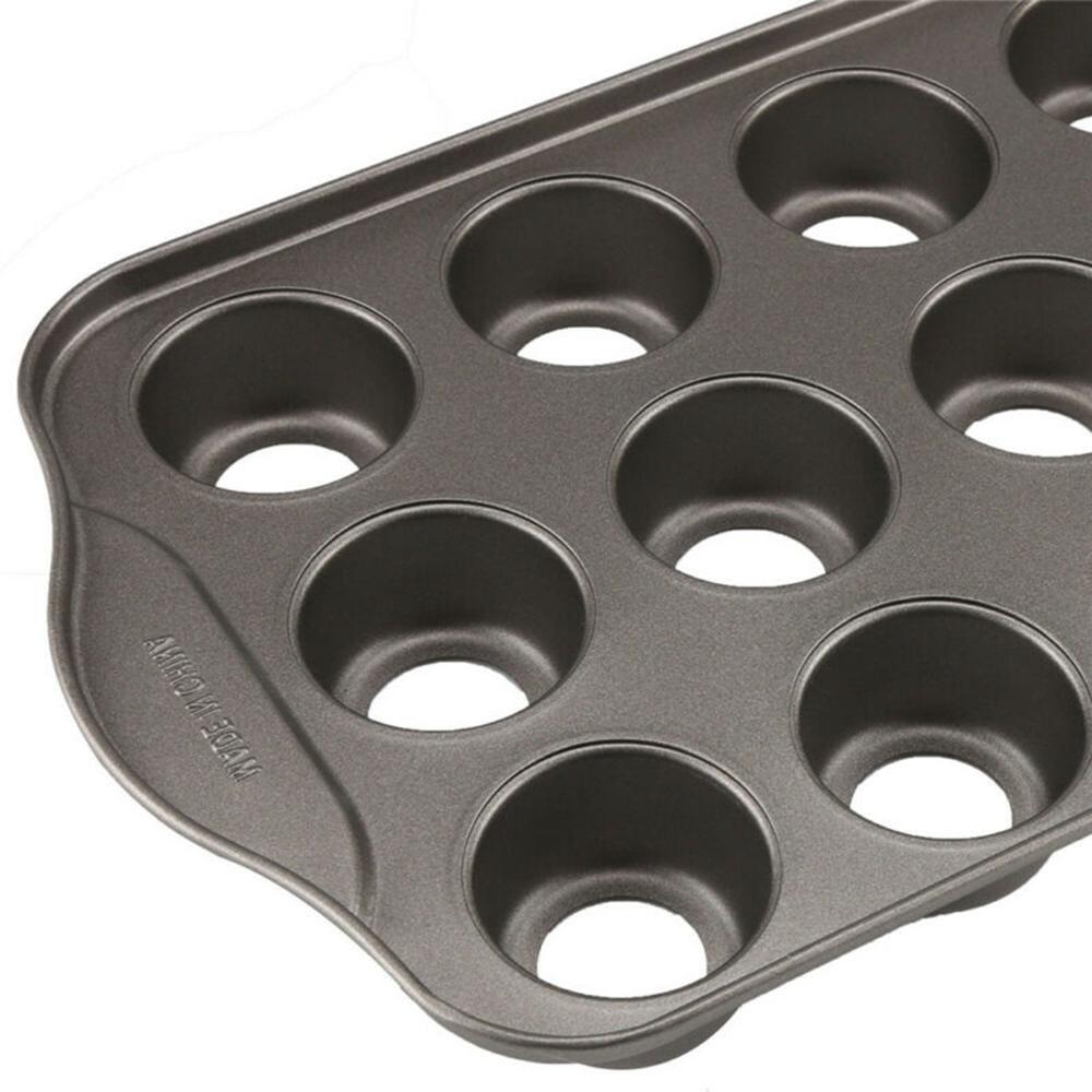 12 Mini Round Baking Cheese Cake Cupcake Tray Non Stick Muffin Tin Pan Mould