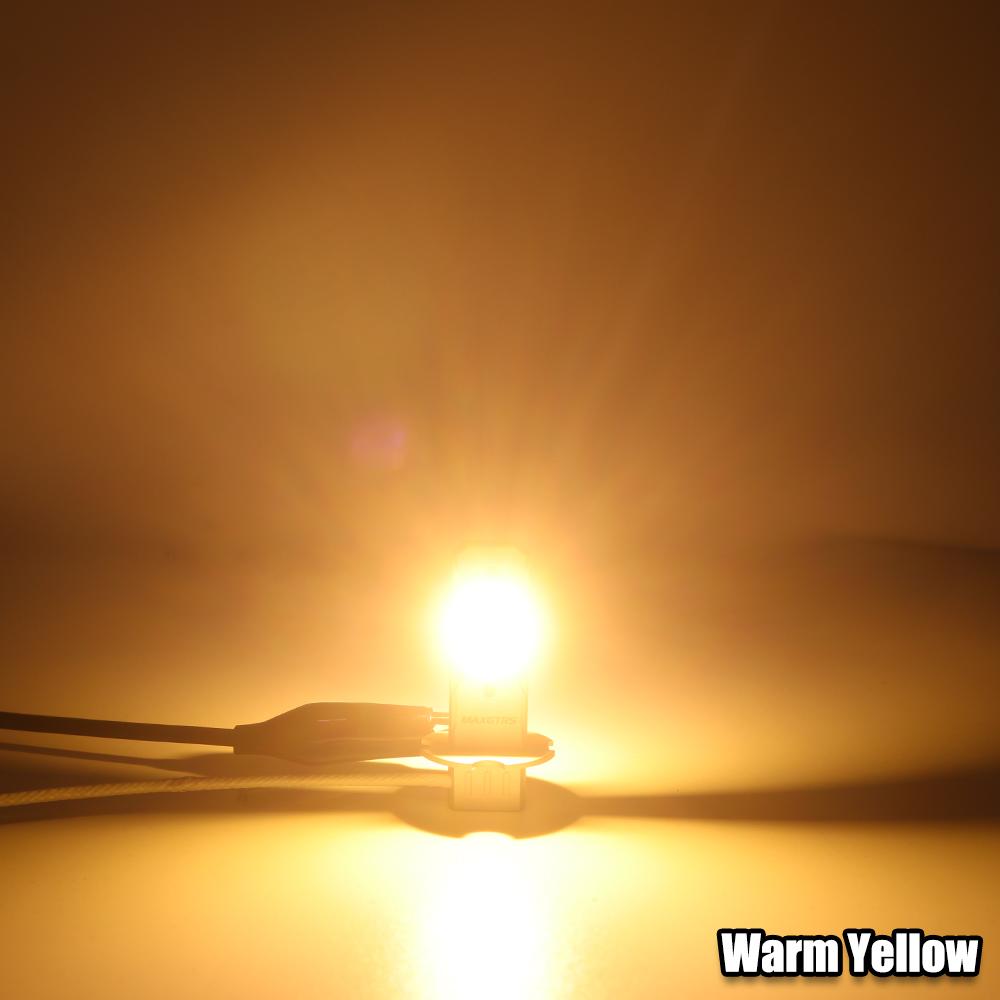 MAXGTRS 2x H3 Headlight LED Canbus No Fan High Beam 6500K White Yellow Car Fog Light Driving Lamp DRL 12V Mini Design