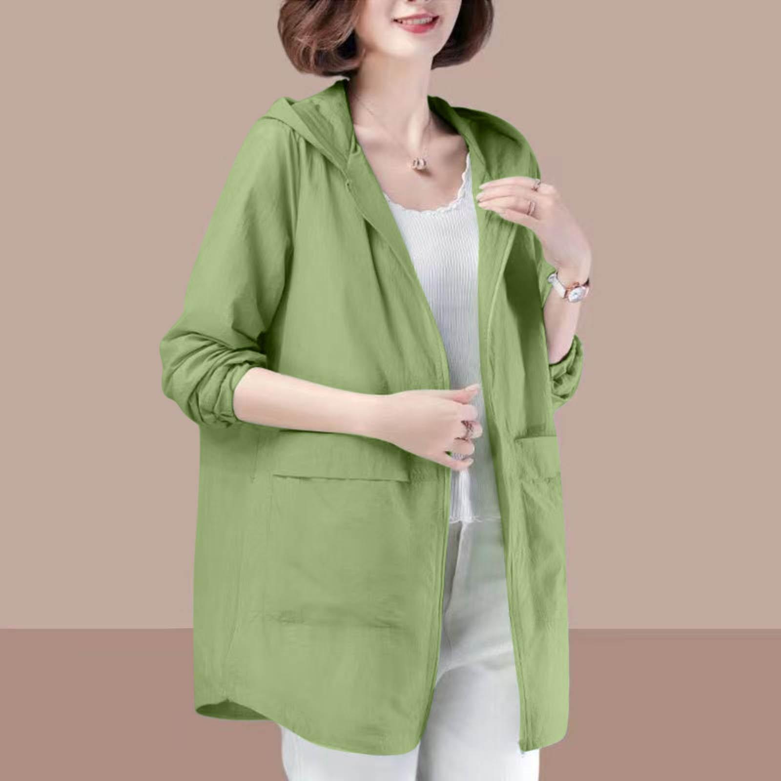 

Модная летняя куртка большого размера для защиты от солнца XXL зелёный