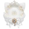 [efShop] Cat Ears, White with Drop Pattern, Ita-Rosette, Oshikatsu Cat Badge, 57mm, 76mm (White, Drop Pattern)