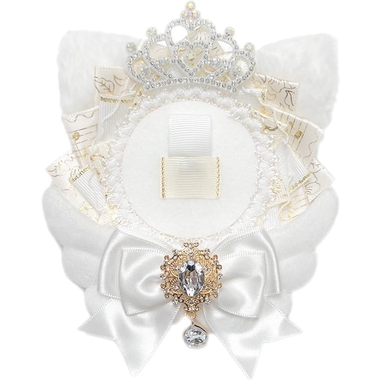 

[efShop] Cat Ears, White with Drop Pattern, Ita-Rosette, Oshikatsu Cat Badge, 57mm, 76mm (White, Drop Pattern)