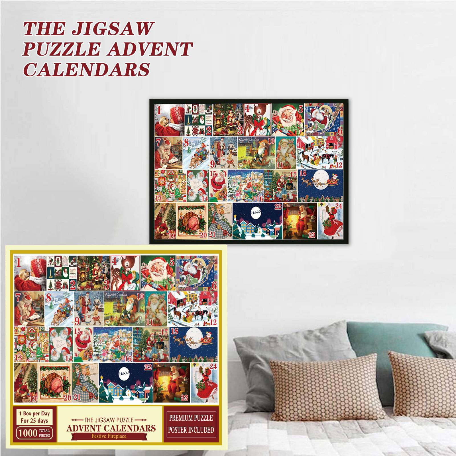

Christmas Puzzle 24 Days Christmas Countdown Calendar 1000 Pieces Jigsaw Puzzles Holiday Countdown Calendar for Adult China Mainland