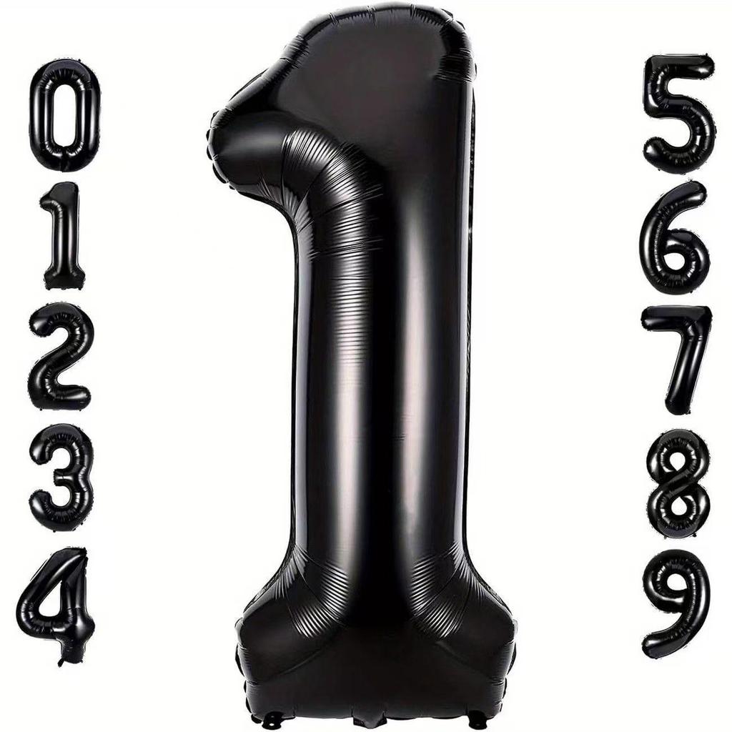 32-inch Black Aluminum Foil Balloons for Birthday Party Decorations