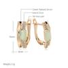 New Emerald Square Cut Zircon With  Rose Gold Color Drop Earrings Luxury Crystal Women Earrings Ethnic Wedding Jewelry