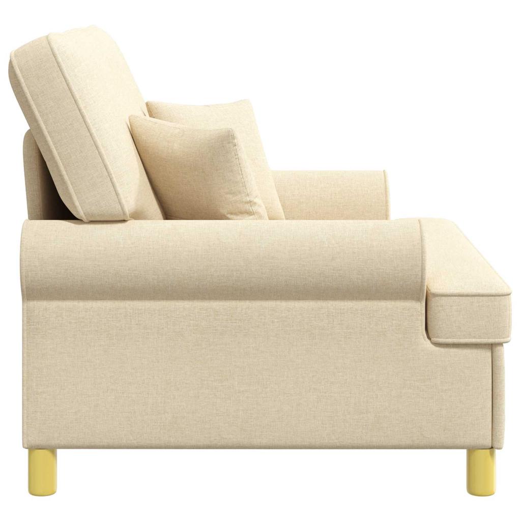 XXL Armchair with Cushions Cream Fabric