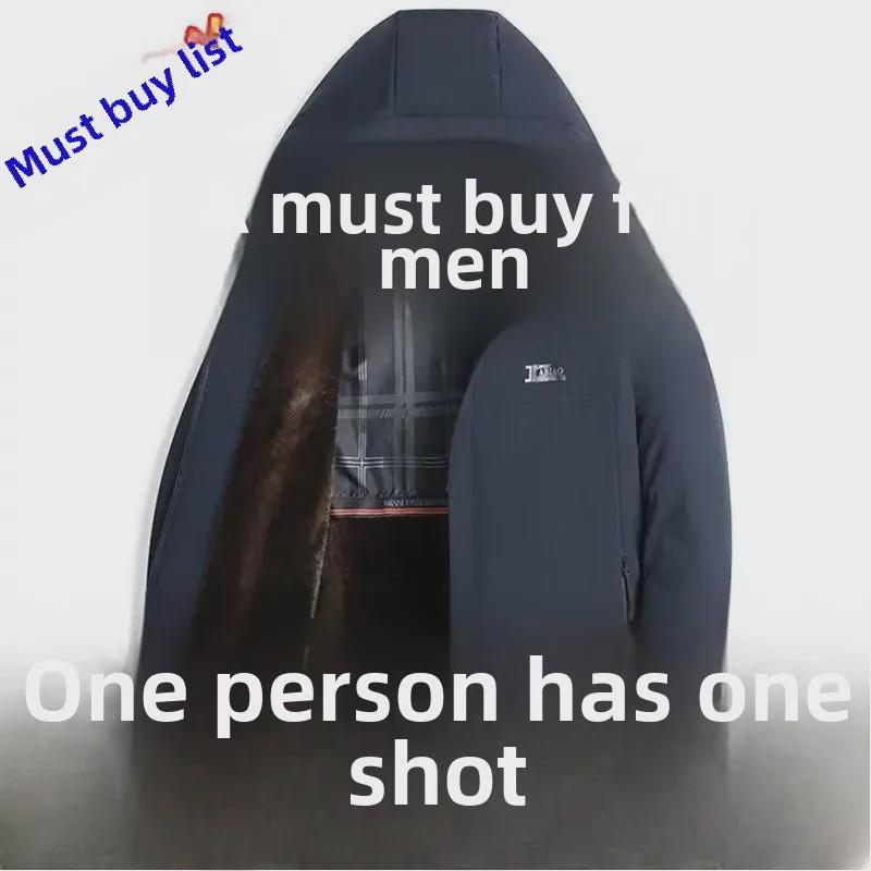 Herren Gold Samt Winterparka - Elegante Businessjacke für mittleres Alter