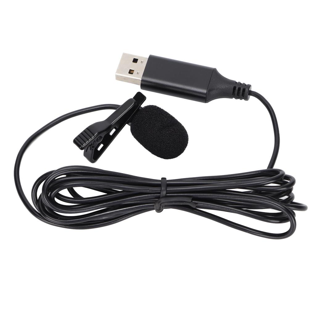 Lapel Microphone Portable Clip On Wired Mini Lapel Microphone with USB Interface for Mobile Phones Cameras