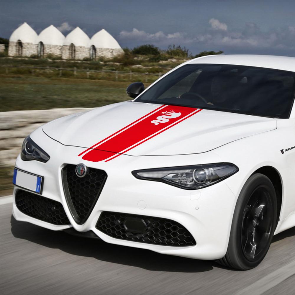 Auto Motorhaubenaufkleber Vinyl Aufkleber Für Alfa Romeo Giulia Giulietta 159 156 MITO Stelvio 147 Sportiva Duetto GT Autozubehör