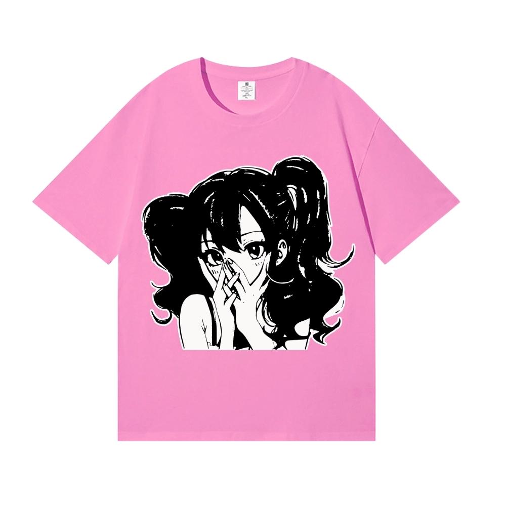 Anime print t-shirt, Japanese style, classic high-quality streetwear, men's clothing, women's clothing, new for summer 2026.