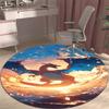 3DPikachu HD Cartoon Round Rug, Suitable for Decorating Living Rooms, Bedrooms, Sofas, and Playrooms; Non-slip Gift.