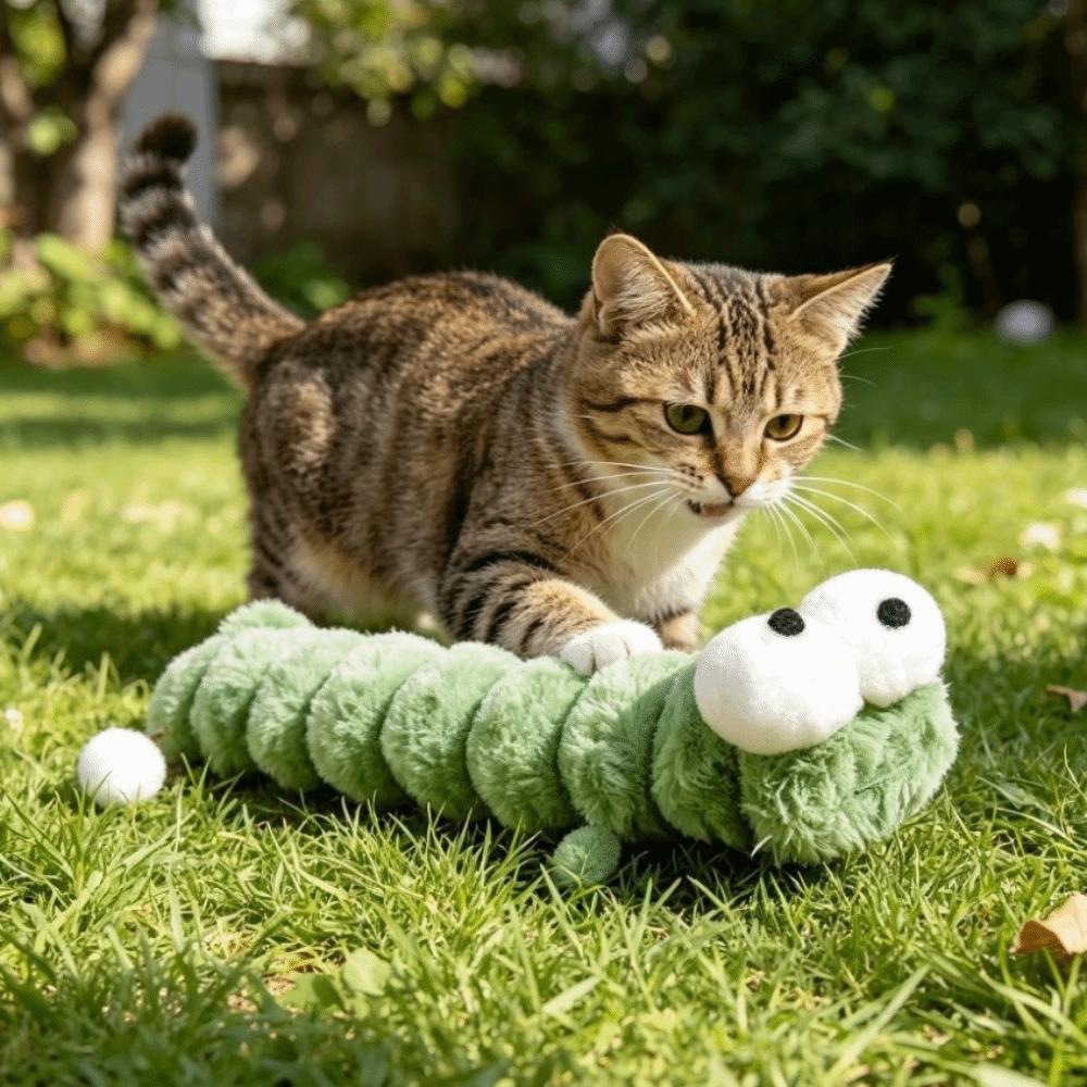 Bissfester Katzen-Plüsch-Kauspielzeug Raupe Katzen-Kitzler-Stab Katzen-Kickspielzeug Zahnendes Kätzchen
