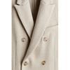 H M Double Breasted Wool Blend Coat Beige