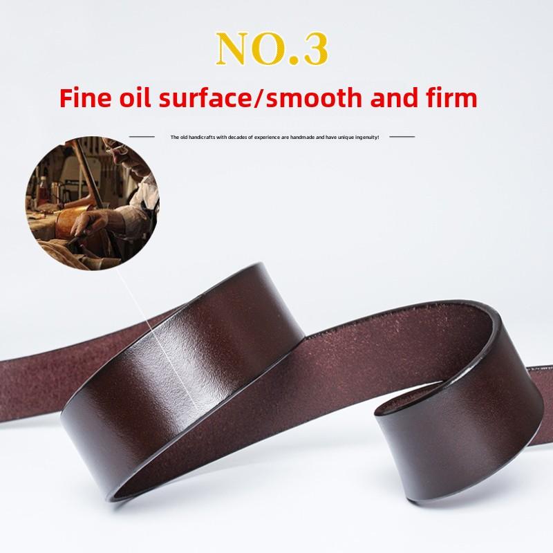 Whole Cowhide Retro Men's Belt Letter M Gold and Silver Two-color Oval Buckle Belt