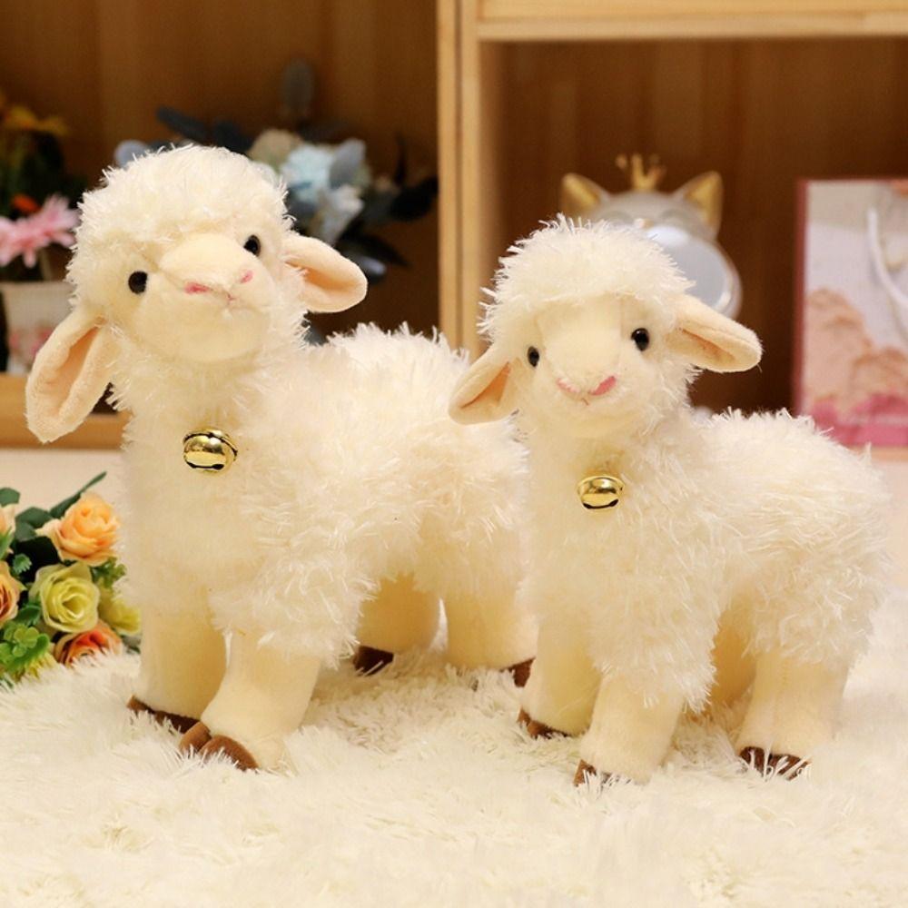 Flauschiges Lamm-Stofftier 25/30cm Lamm-Schlüsselanhänger Große Ohren Lamm-Stofftiere Zimmerdekoration
