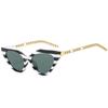Retro Cat Eye Colorful Sunglasses Women Brand Designer Trending Men Metal Chain Shades UV400 Dark Green Sun Glasses