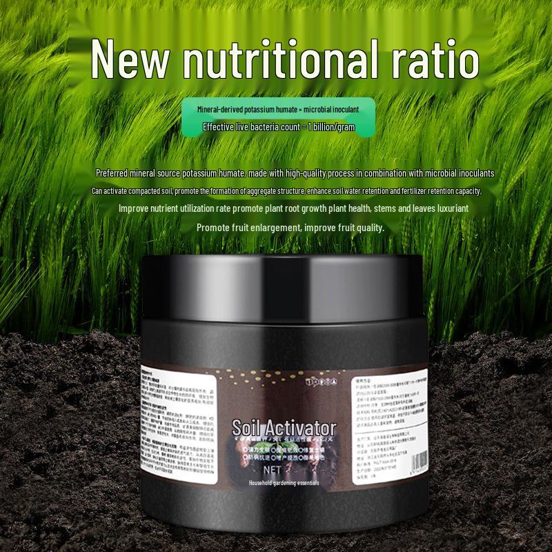 Treasure Potassium Humate Soil Activator: Mineral Source Bacillus Subtilis Microbial Flower Fertilizer