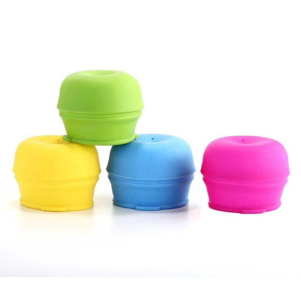 Bottle Lids With Straw Hole Silicone Sippy Cup Lid Elastic Colorful Straw Cup Cover BPA Free Spill-Proof Water Bottle