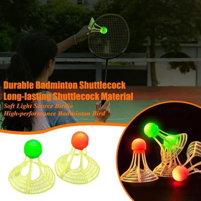 2 Pcs Badminton Shuttlecocks Baseball Practice Windproof Lighting Birdies 360-Degree Lighting Badminton Balls for Sports Activities Fitness